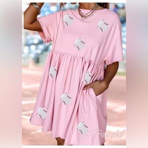 Sequin baseball t shirt dress S M L XL 2XL